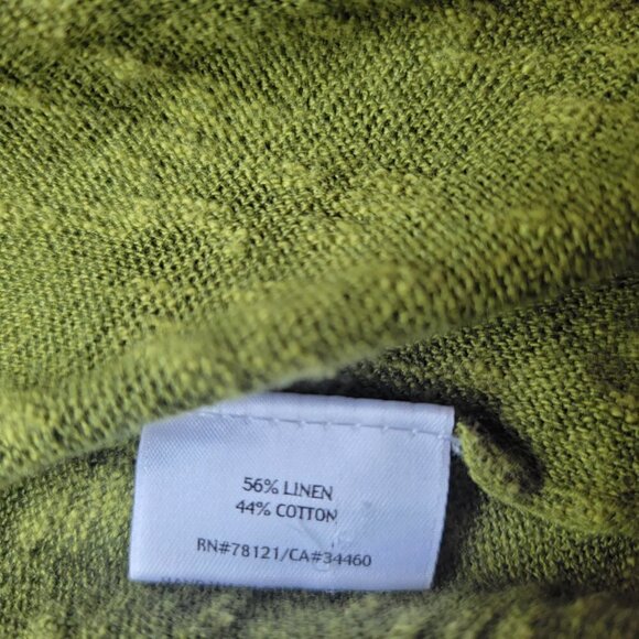 Eileen Fisher Linen blend open cardigan sweater - Chartreuse sz S - Picture 6 of 6
